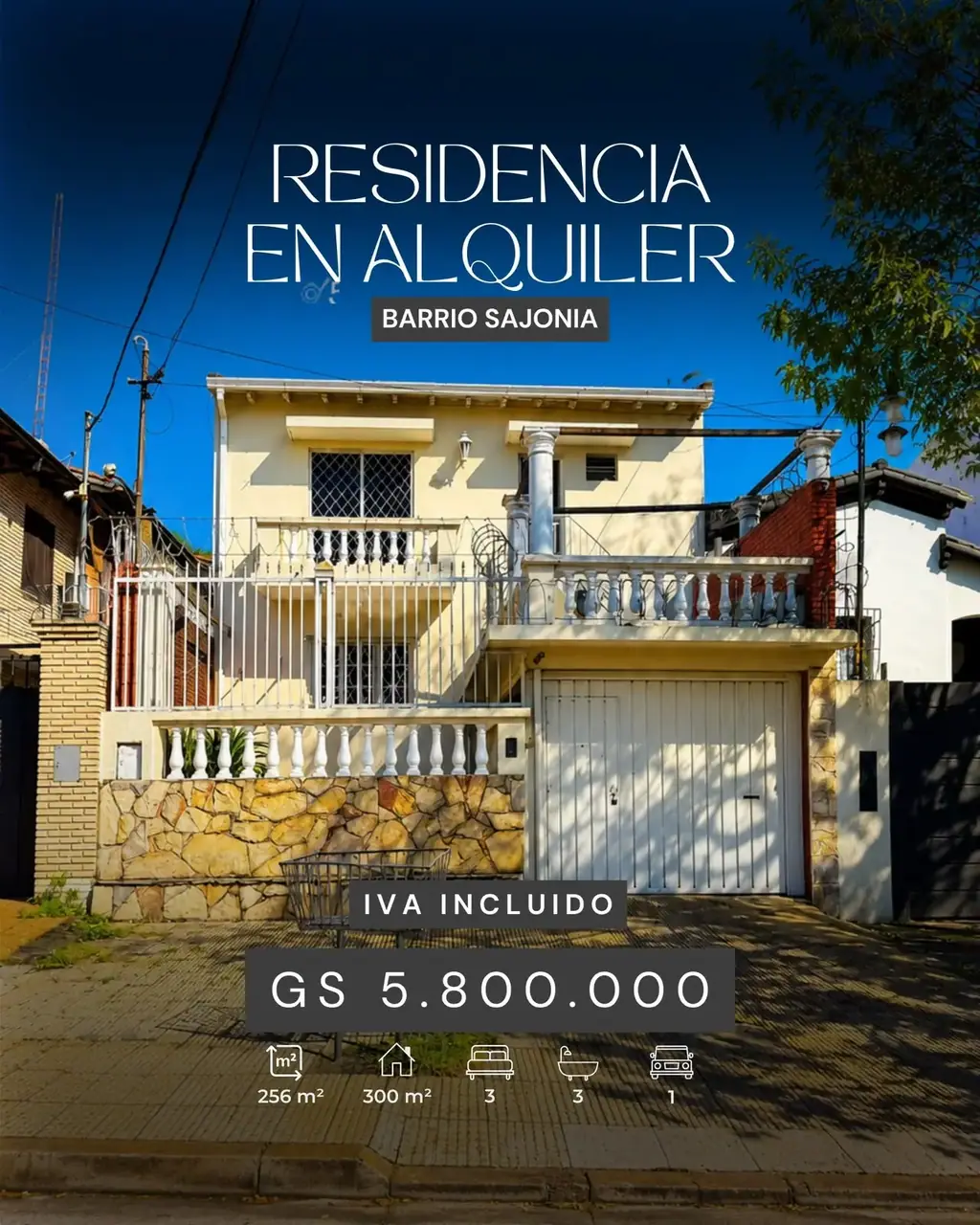 Alquilo amplia casa en Barrio Sajonia Asuncion, ideal para oficina