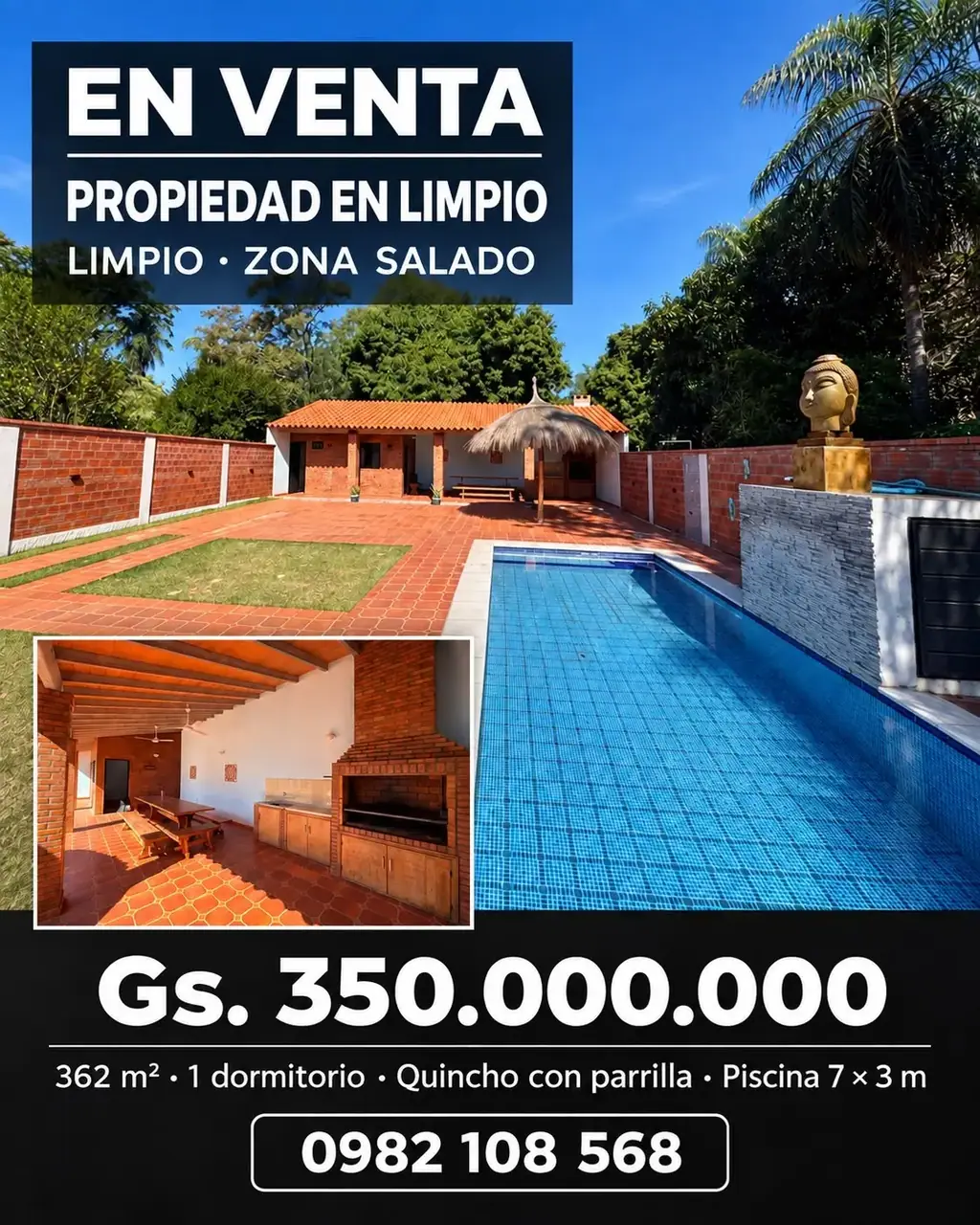 VENTA DE CASA TIPO QUINTA EN LIMPIO-SALADO