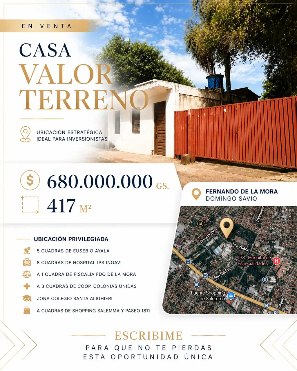 OPORTUNIDAD DE VENTA ZONA IPS INGAVI