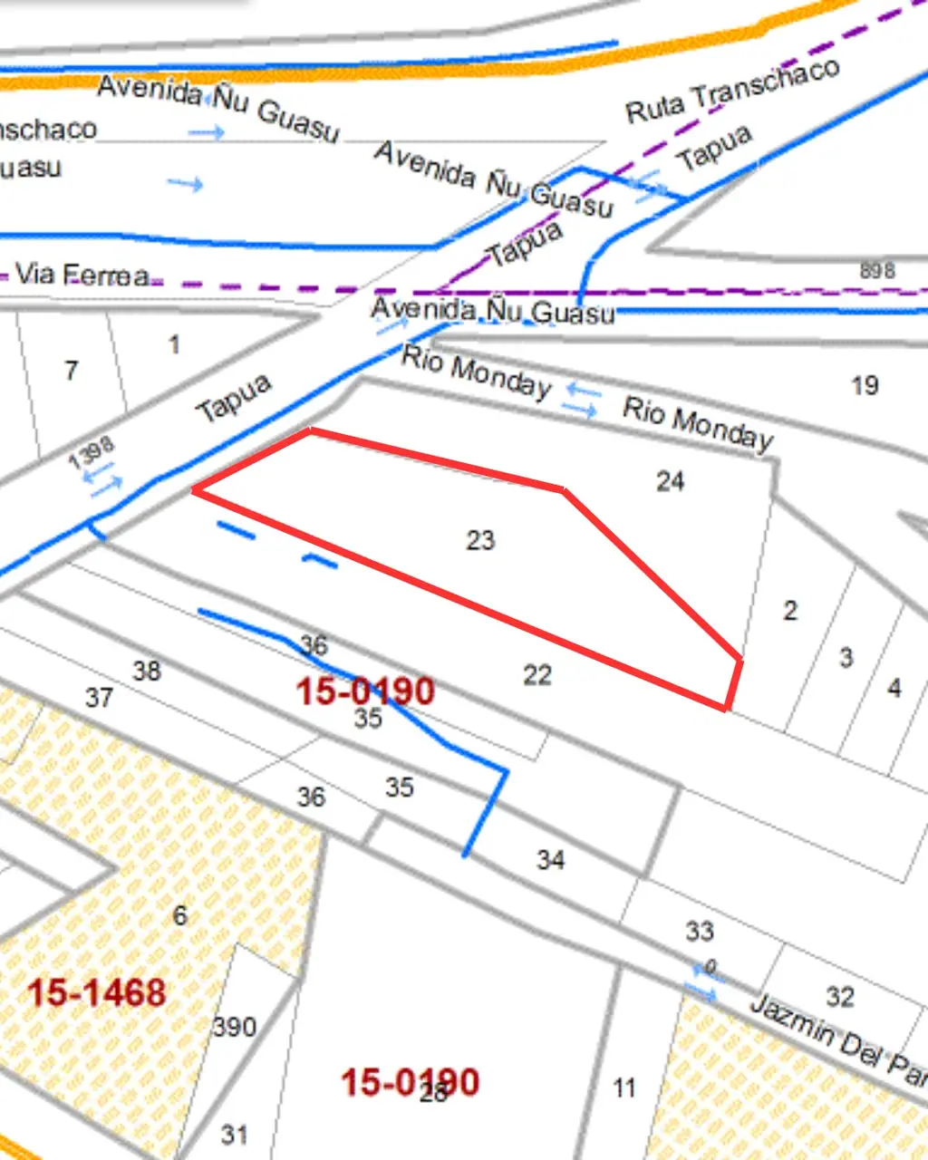 VENDO TERRENO DE 2443m2 EN MBOCAYATY, ZONA AV. PRIMER PRESIDENTE