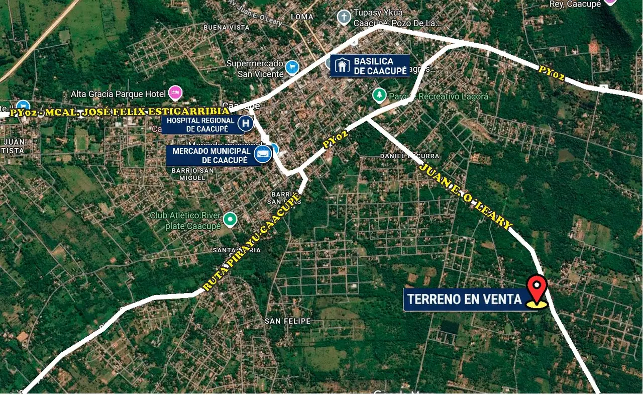 VENDO Terreno de 13.910 m² en Aquino Cañada, Caacupé