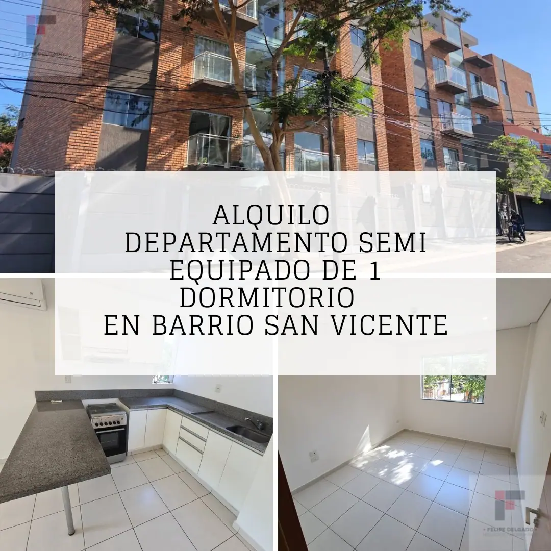 ALQUILO DPTO SEMI EQUIPADO DE 1 DORM SAN VICENTE.