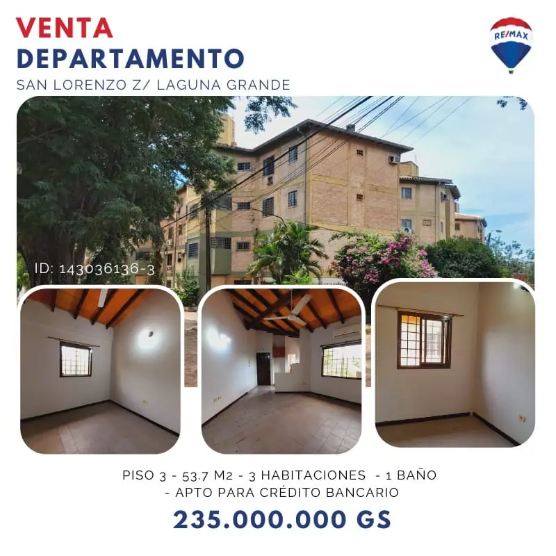 Oferto Departamento De 3 Hab. Zona Laguna Grande A Mts De Mcal. López